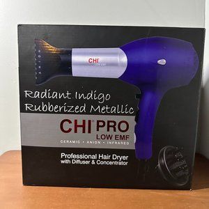 NIB CHI Pro Radiant Indigo Professional Hair Dryer Low EMF Model GF8011